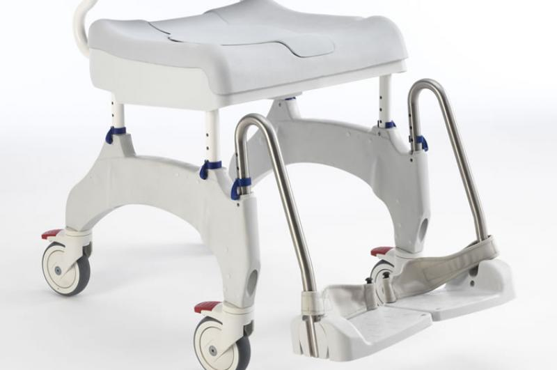 Attendant propelled shower commode chair
