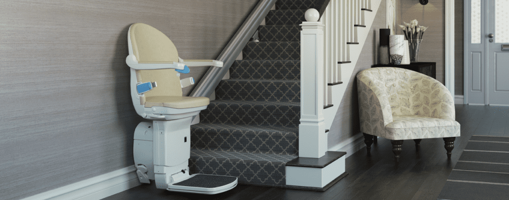 straight stairlift installed at home